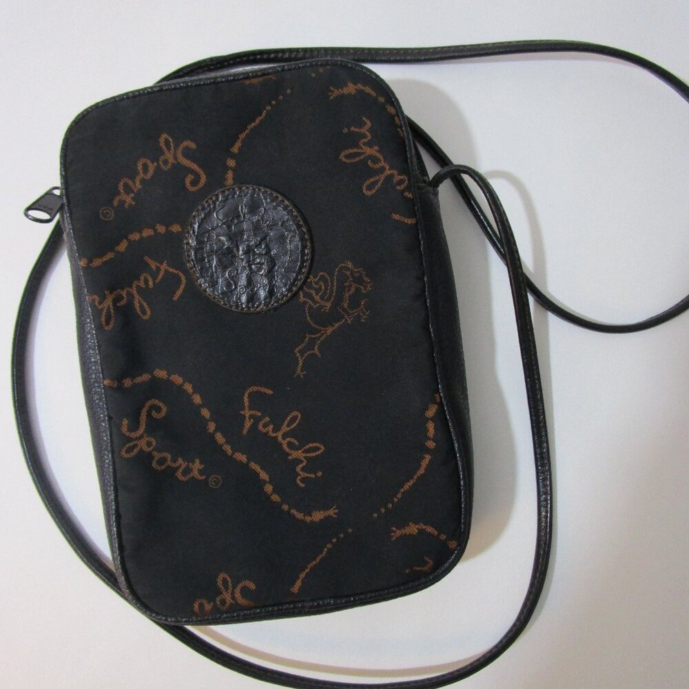 Black Logo Canvas Crossbody Purse Japan Shoulder Bag